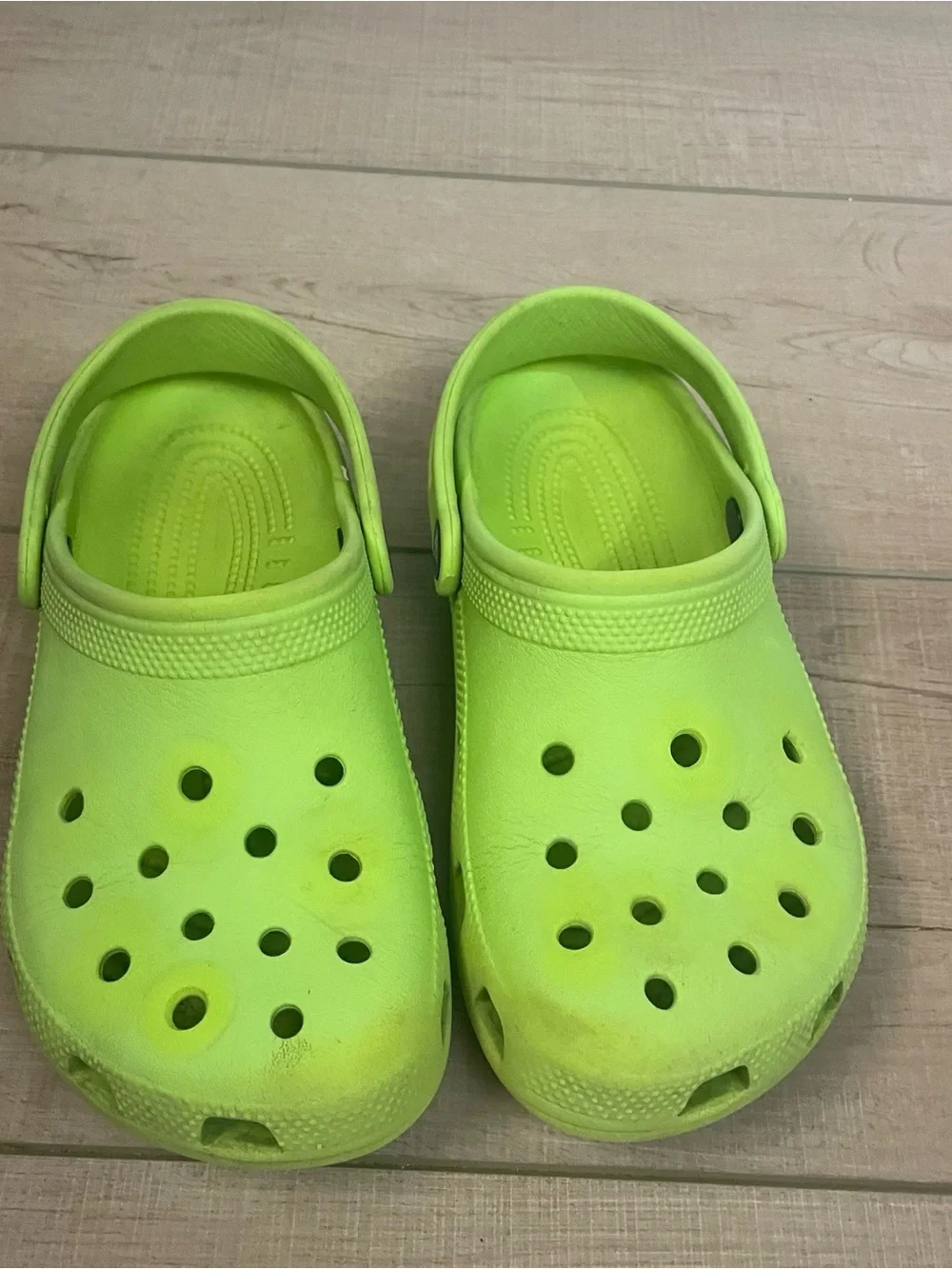 Crocs Junior Slip-On Lime Green Clog Shoes Size 3